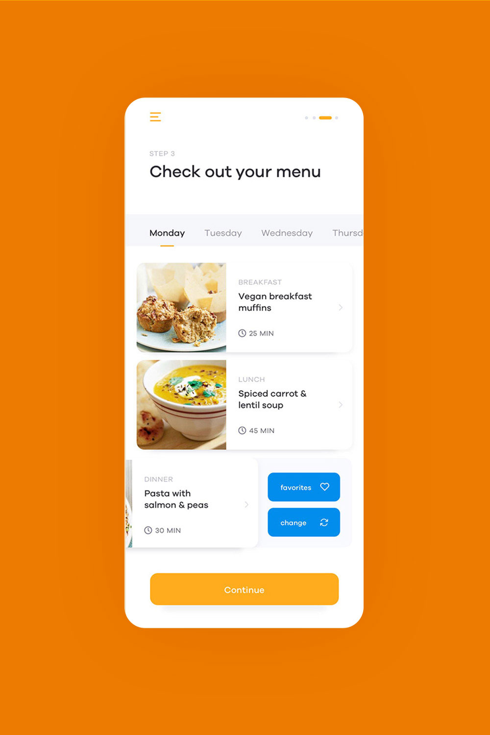 Foodrush mobile app screen design check out your menu