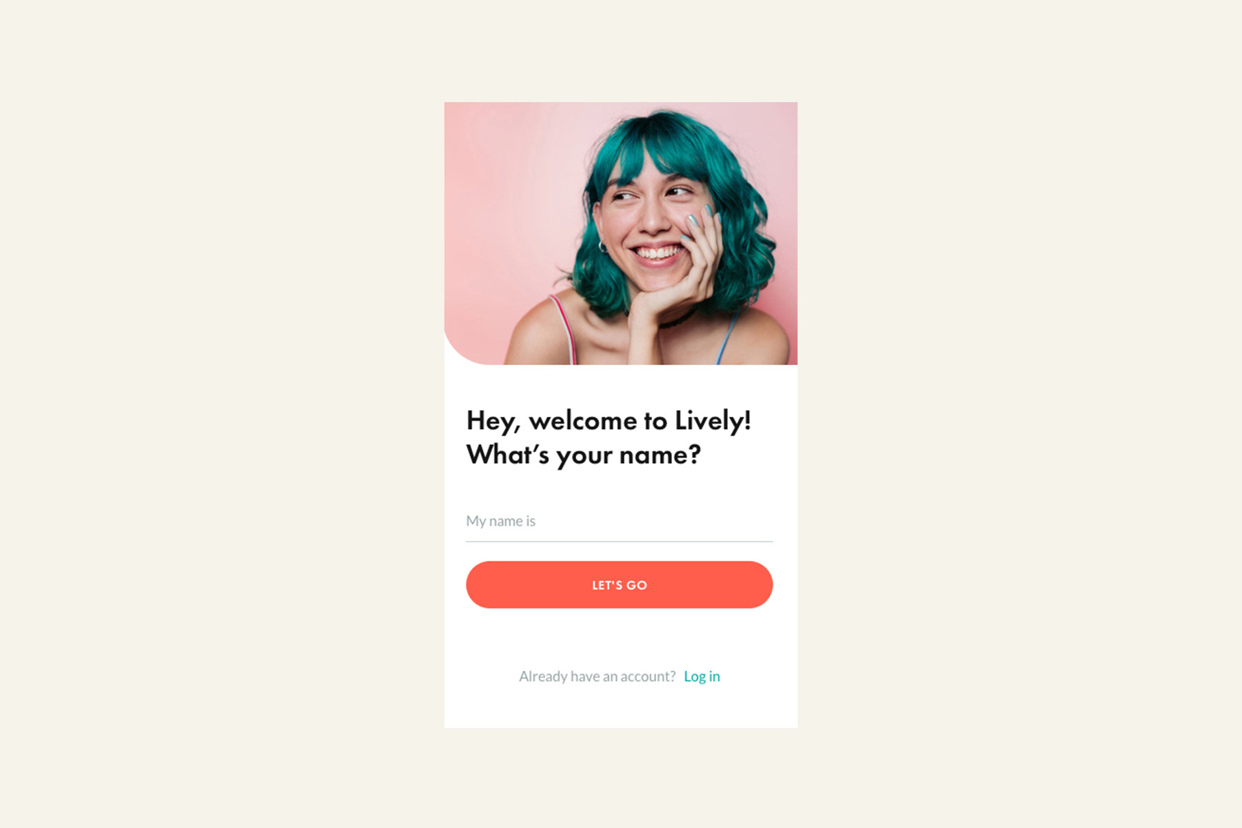 Lively app welcome login screen