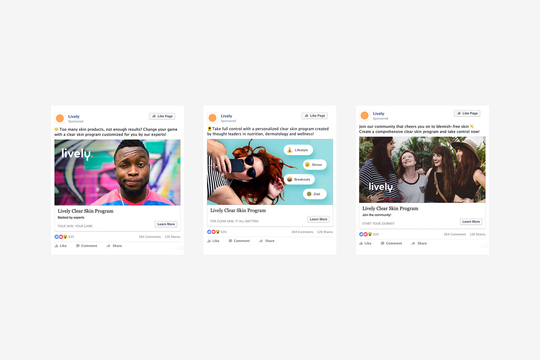 lively Instagram and Facebook social media ads campaign designs